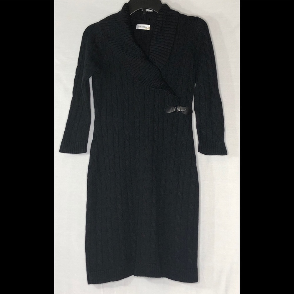 Calvin Klein Black Sweater Dress Size: Medium